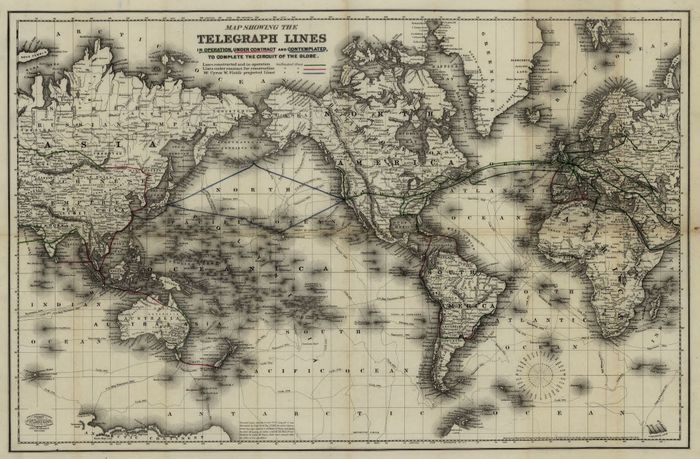 Map of telegraph lines 1855