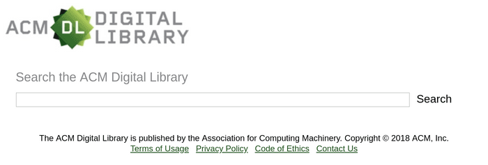 Search interface of the ACM Digital Library