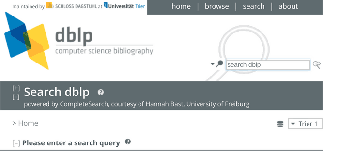 Search interface of dbpl