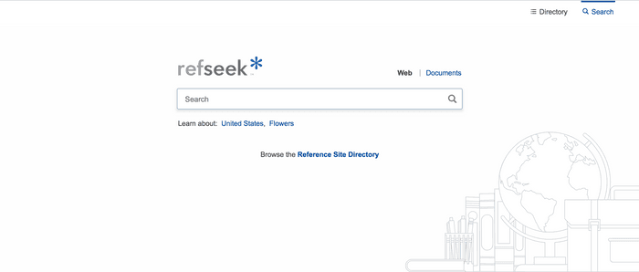 Search interface of RefSeek