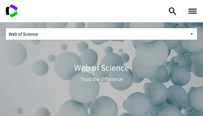 Web of Science landing page